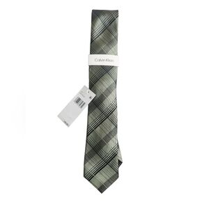 Calvin Klein Men's Olive Checkered Tie
